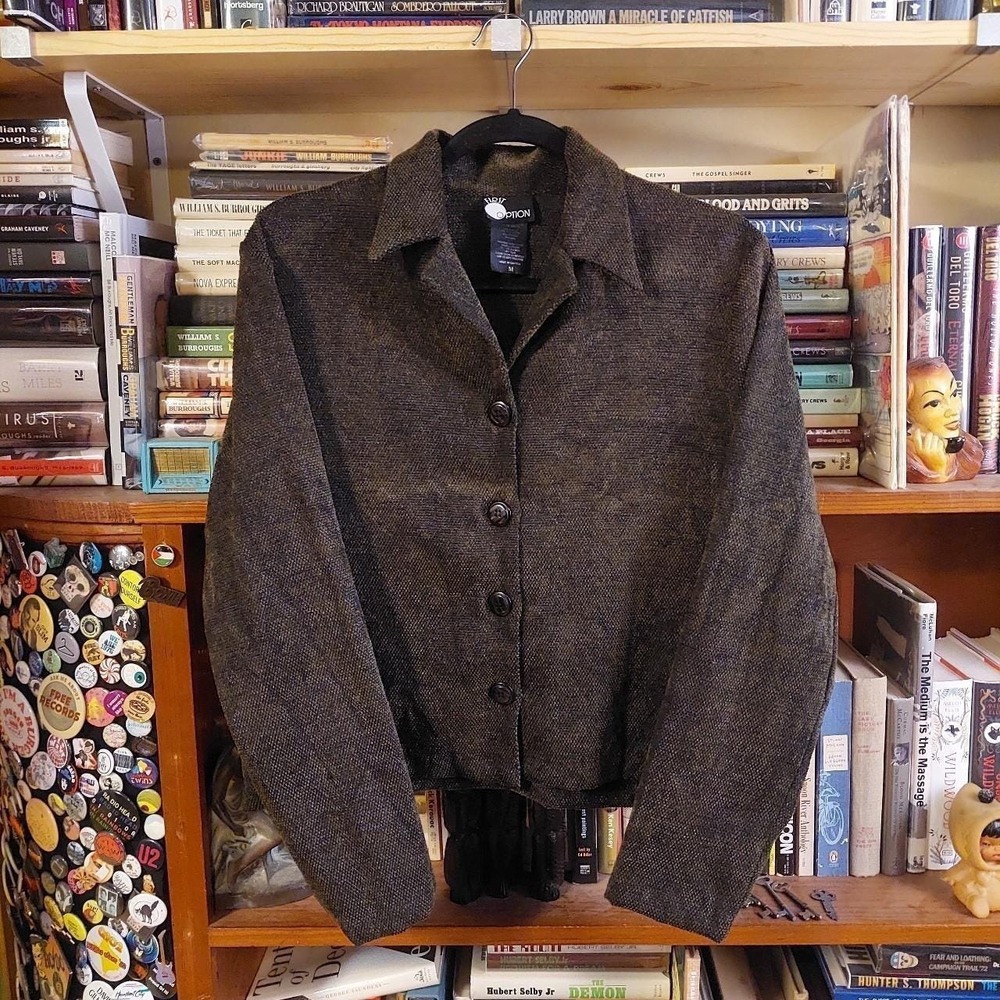Vintage First Option Dark Green Button Up Jacket Made in Canada 90s Y2K Medium